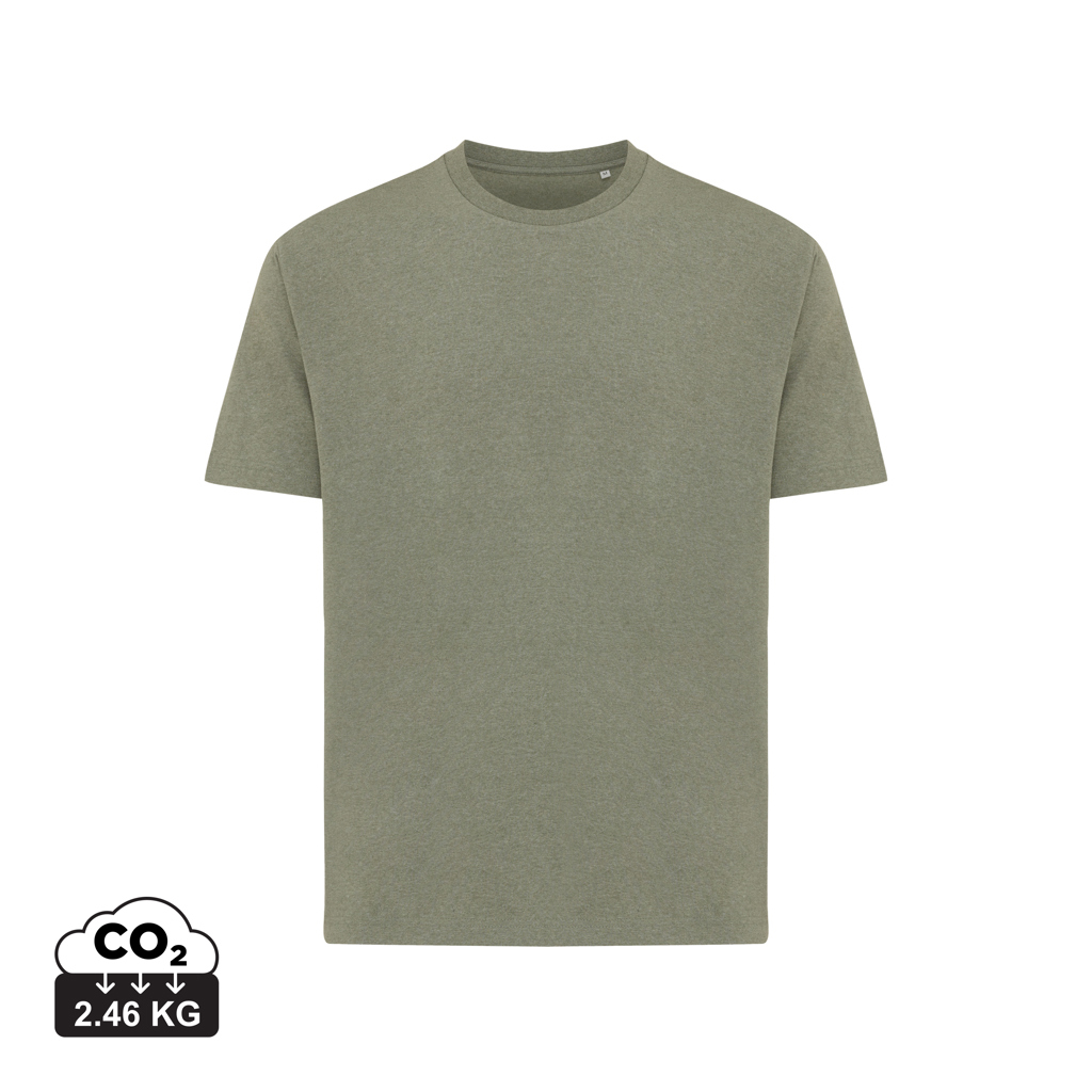 T-shirt publicitaire boxy coton recyclé unisexe 180g Iqoniq Teide heather green